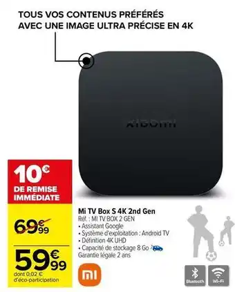 Carrefour City Xiaomi - mi tv box s 4k 2nd gen offre