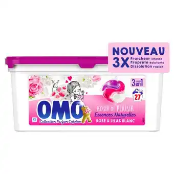 Auchan Lessive Capsule 3En1 Rose & Lilas Blanc Omo offre