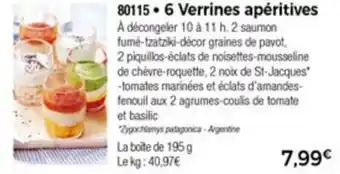 Thiriet 6 Verrines apéritives offre