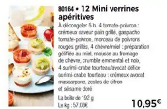 Thiriet 12 Mini verrines apéritives offre