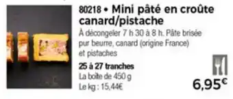 Thiriet Mini pâte en croûte canard/pistache offre