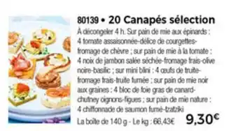 Thiriet 20 Canapés sélection offre