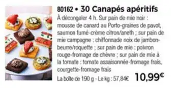 Thiriet 30 Canapés apéritifs offre