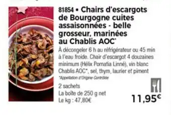 Thiriet Chairs d'escargots de bourgogne cuites assaisonnées offre
