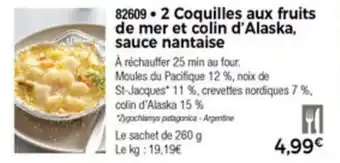 Thiriet 2 Coquilles aux fruits de mer et colin d'alaska, sauce nantaise offre