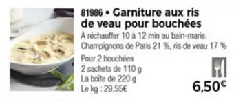 Thiriet Garniture aux ris de veau pour bouchées offre