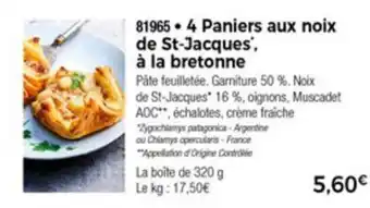 Thiriet 4 Paniers aux noix de st-jacques', à la bretonne offre