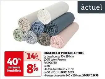 Auchan Actuel - linge de lit percale offre