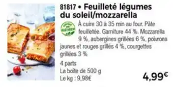 Thiriet Feuilleté légumes du soleil/mozzarella offre