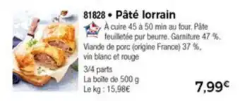 Thiriet Pâté lorrain offre