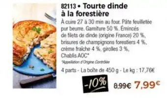 Tourte dinde à la forestière