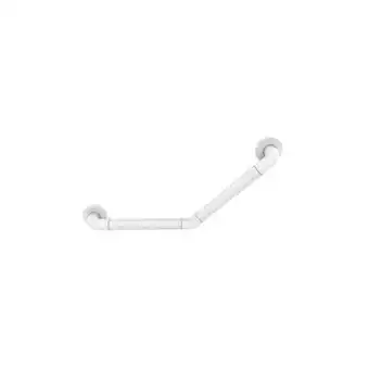Barre d'appui coudée inox - extérieur polyamide antibactérien - blanc