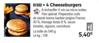 Thiriet 4 Cheeseburgers offre