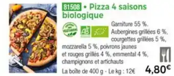 Pizza 4 saisons biologique