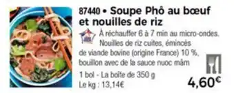 Thiriet Soupe phô au bœuf et nouilles de riz offre