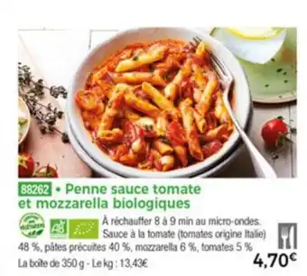 Thiriet Penne sauce tomate et mozzarella biologiques offre