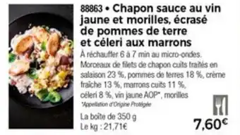 Thiriet chapon sauce au vin jaune et morilles offre