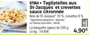 Thiriet Tagliastelles aux st-jacques' et crevettes sauce citronnée offre