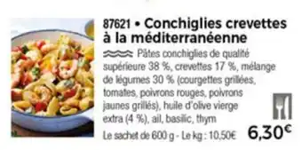 Thiriet Conchiglies crevettes à la méditerranéenne offre
