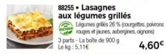Thiriet Lasagnes aux légumes grillés offre