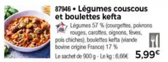Thiriet Légumes couscous et boulettes kefta offre