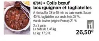 Thiriet Colis bœuf bourguignon et ragliatelles offre