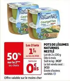 Auchan Nestlé - pots de legumes naturnes offre