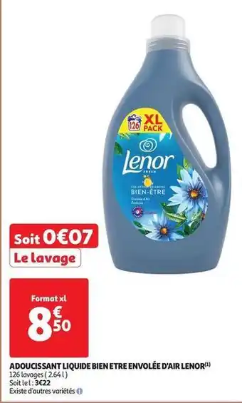 Auchan Supermarché Lenor - adoucissant liquide bien etre envolée d'air offre