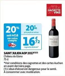 Auchan Château du glana - saint julien aop 2017 offre
