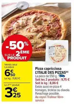 Carrefour Market L'italie des pizzas - pizza capricciosa offre
