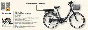 Carrefour Drive Toplife - vélo de ville avec assistance électrique offre
