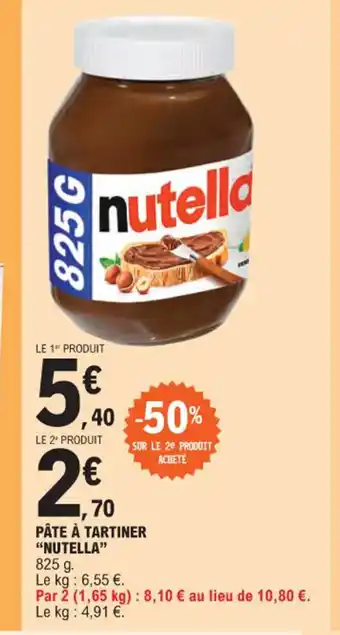 E.Leclerc PÂTE À TARTINER "NUTELLA" offre