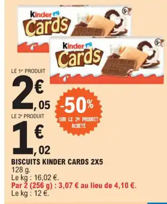 E.Leclerc BISCUITS KINDER CARDS 2X5 offre