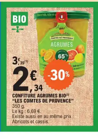 E.Leclerc CONFITURE AGRUMES BIO(3) "LES COMTES DE PROVENCE offre