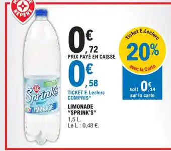 E.Leclerc LIMONADE "SPRINK'S offre