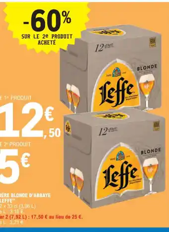 E.Leclerc BIÈRE BLONDE D'ABBAYE "LEFFE" offre