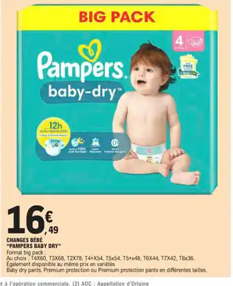 E.Leclerc CHANGES BÉBÉ "PAMPERS BABY DRY" offre