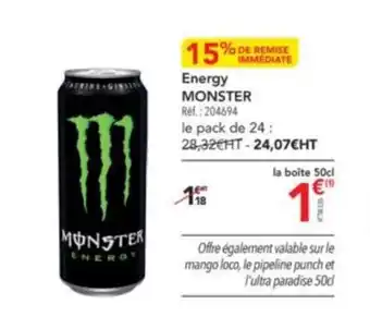 METRO Energy MONSTER offre