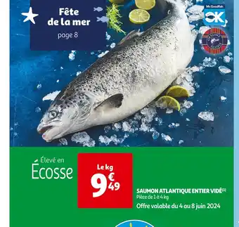 Auchan Supermarché SAUMON ATLANTIQUE ENTIER VIDÉ offre