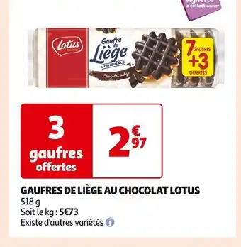Auchan Supermarché GAUFRES DE LIÈGE AU CHOCOLAT LOTUS offre