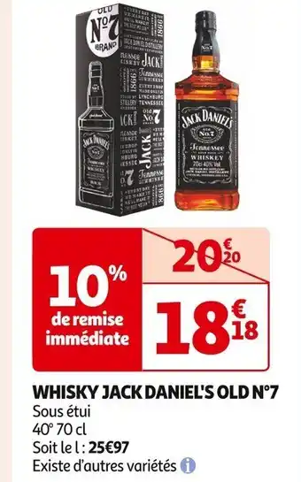 Auchan Supermarché WHISKY JACK DANIEL'S OLD N°7 offre