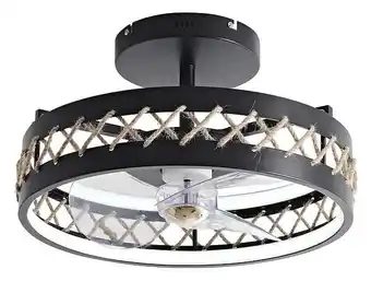 Bricorama Lampe LED à ventilateur avec détails de finition en corde offre