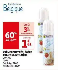 Auchan Isigny sainte mére - crème fouettee legere offre