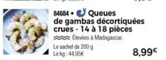 Thiriet Queues de gambas décortiquées crues offre