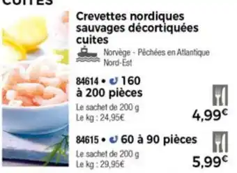 Thiriet Crevettes nordiques sauvages décortiquées cuites offre