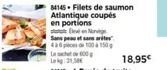 Thiriet Filets de saumon Atlantique coupés en portions offre