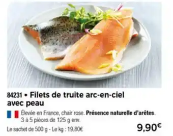 Thiriet Filets de truite arc-en-ciel avec peau offre
