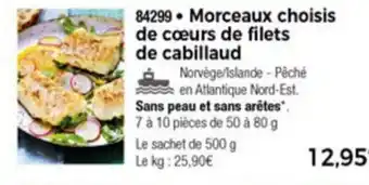 Thiriet Morceaux choisis de cœurs de filets de cabillaud offre