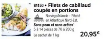 Thiriet Filets de cabillaud coupés en portions offre