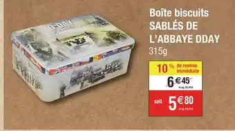 Cora x Carrefour Boîte biscuits SABLÉS DE L'ABBAYE DDAY offre